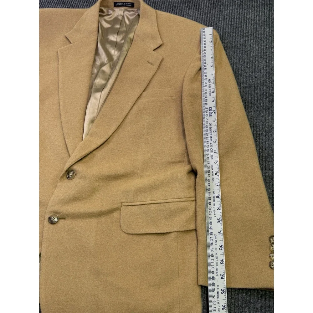 VTG Stafford Brown 100% Camel Hair Sport Coat 2 Button Blazer Jacket 44R Ivy